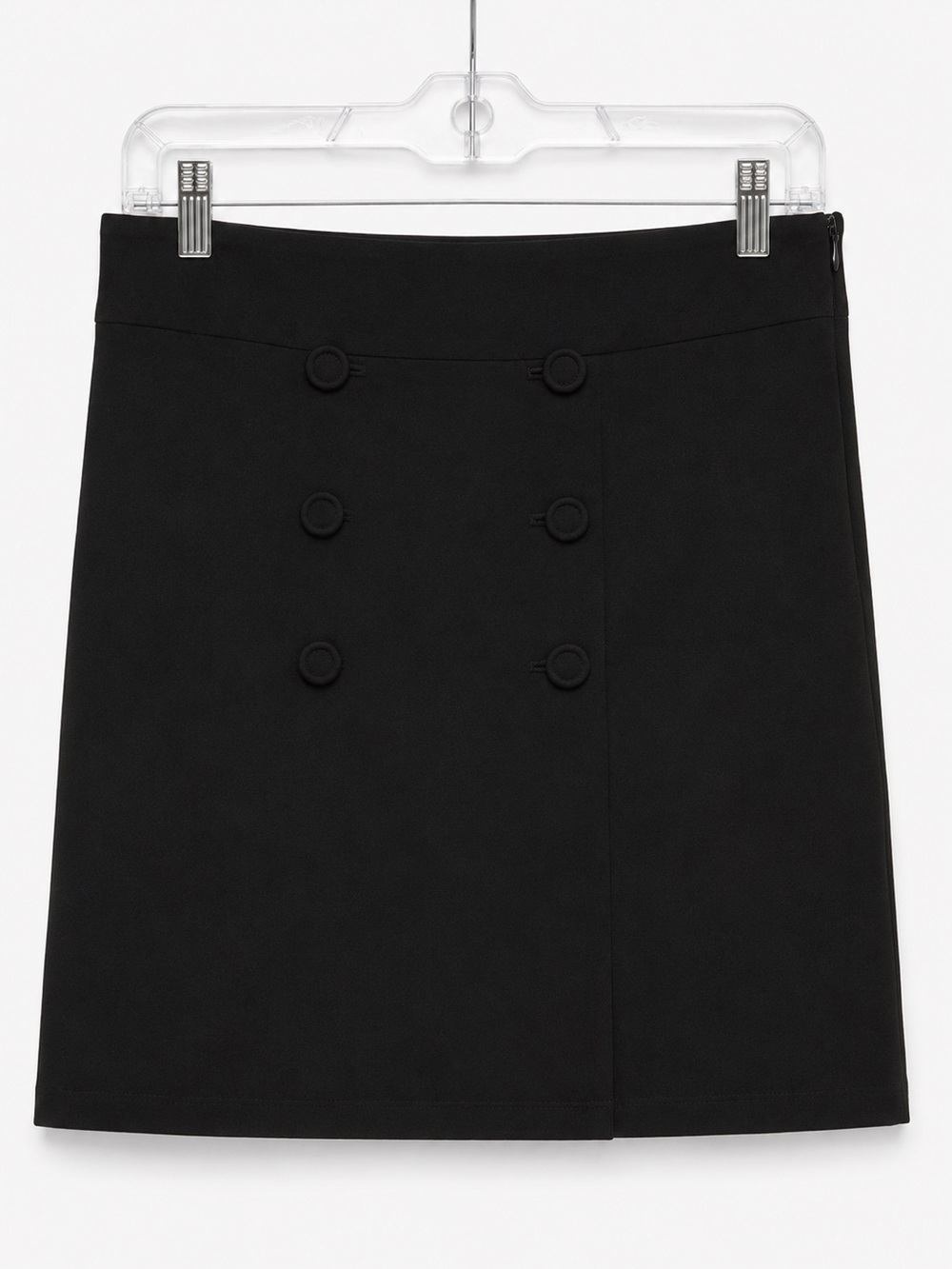Talbots Black A-Line Skirt with Decorative Buttons